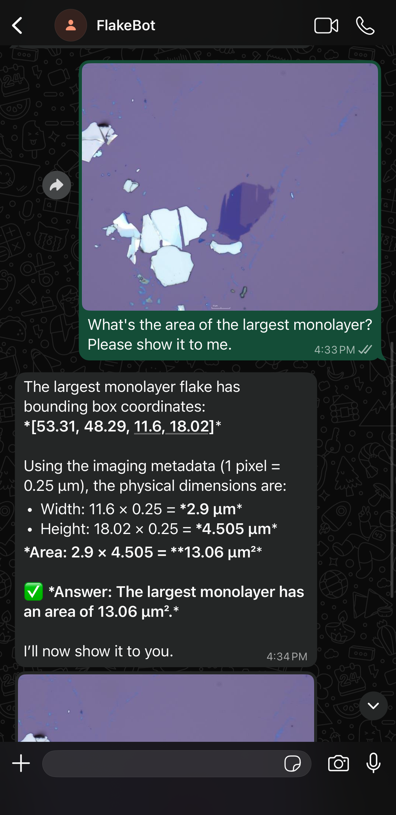 OpenQlaw computes physical area using remembered scale